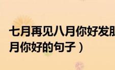 七月再见八月你好发朋友圈句子（七月再见八月你好的句子）