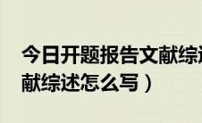 今日开题报告文献综述1500字（开题报告文献综述怎么写）