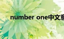 number one中文意思(number one)