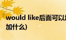 would like后面可以加什么(would like后面加什么)
