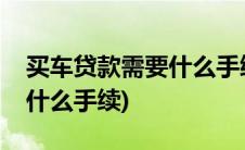 买车贷款需要什么手续个体户(买车贷款需要什么手续)