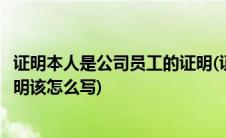 证明本人是公司员工的证明(证明某人是我公司员工的公司证明该怎么写)
