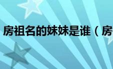 房祖名的妹妹是谁（房祖名的妈妈到底是谁）
