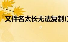 文件名太长无法复制(文件名太长无法复制)
