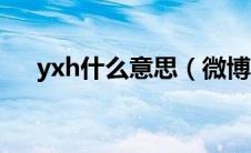 yxh什么意思（微博上yxh是什么意思）