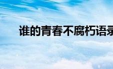 谁的青春不腐朽语录(谁的青春不腐朽)