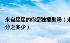 来自星星的你是独播剧吗（来自星星的你的最高收视率是百分之多少）