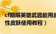 cf期限英雄武器能用皮肤吗（cf英雄级武器个性皮肤使用教程）