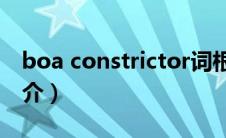 boa constrictor词根（Boa Constrictor简介）