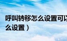 呼叫转移怎么设置可以收到信息（呼叫转移怎么设置）