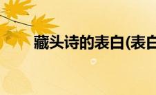 藏头诗的表白(表白藏头诗大全霸气)
