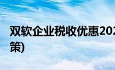 双软企业税收优惠2021(双软企业税收优惠政策)