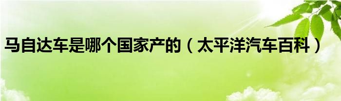 太平洋百科国家汽车是哪个马自达