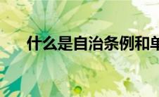 什么是自治条例和单行条例(单行条例)