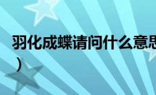羽化成蝶请问什么意思（羽化成蝶出处和寓意）