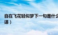 自在飞花轻似梦下一句是什么（自在飞花轻似梦的原文及翻译）