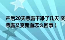 产后20天恶露干净了几天 突然又有了鲜红的血（产后20天恶露又变新血怎么回事）