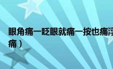 眼角痛一眨眼就痛一按也痛浮肿（眼角痛一眨眼就痛一按也痛）