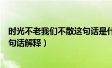 时光不老我们不散这句话是什么意思（时光不老我们不散这句话解释）