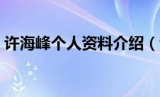 许海峰个人资料介绍（许海峰个人资料简介）