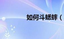 如何斗蟋蟀（斗蟋蟀方法）