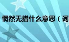 惘然无措什么意思（词语惘然无措什么意思）