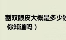 割双眼皮大概是多少钱（割双眼皮一般多少钱 你知道吗）