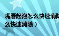 嘴唇起泡怎么快速消除最好方法（嘴唇起泡怎么快速消除）