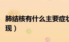 肺结核有什么主要症状（肺结核有哪些症状表现）