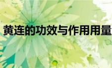 黄连的功效与作用用量（黄连的功效与作用）