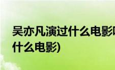 吴亦凡演过什么电影唱过什么歌(吴亦凡演过什么电影)