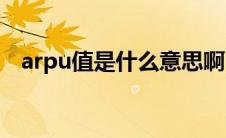 arpu值是什么意思啊(arpu值是什么意思)
