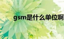 gsm是什么单位啊(gsm是什么单位)