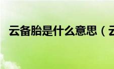 云备胎是什么意思（云备胎的含义是什么）