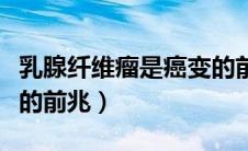 乳腺纤维瘤是癌变的前兆吗（乳腺纤维瘤恶变的前兆）