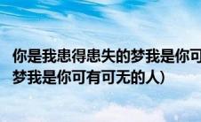 你是我患得患失的梦我是你可有可无的人(你是我患得患失的梦我是你可有可无的人)