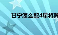甘宁怎么配4星将阵容(甘宁怎么死的)