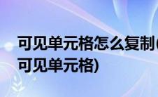 可见单元格怎么复制(可见单元格复制粘贴到可见单元格)