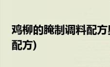 鸡柳的腌制调料配方奥尔良(鸡柳的腌制调料配方)