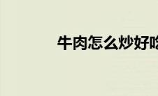 牛肉怎么炒好吃又嫩(牛繁缕)