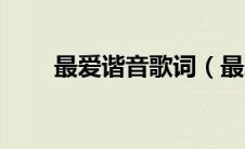 最爱谐音歌词（最爱谐音完整歌词）