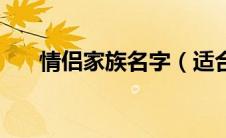 情侣家族名字（适合游戏的情侣名字）