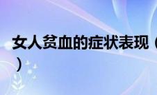 女人贫血的症状表现（女人贫血的症状有哪些）