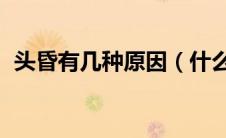 头昏有几种原因（什么是头昏 原因有哪些）