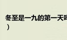 冬至是一九的第一天吗（冬至数九是什么意思）