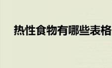 热性食物有哪些表格（热性食物有哪些）