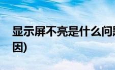 显示屏不亮是什么问题(显示屏不亮是什么原因)