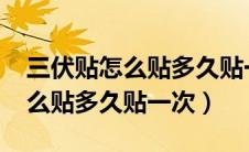 三伏贴怎么贴多久贴一次2020年（三伏贴怎么贴多久贴一次）