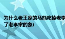 为什么老王家的马能吃掉老李家的象(为什么老张家的马吃掉了老李家的象)