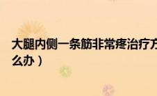 大腿内侧一条筋非常疼治疗方案（大腿内侧一条筋非常疼怎么办）